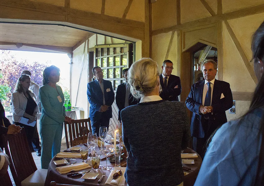 John Sutin welcoming his guests