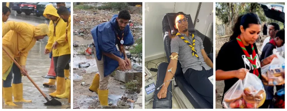 Emergency response: Scout aid for Morocco and Libya