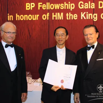 Mr LAM Chiu-ying (HK) presented to His Majesty as a new BP Fellow