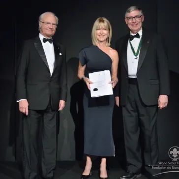 Mrs Joslyn Morgan (AU) presented to His Majesty as a new BP Fellow