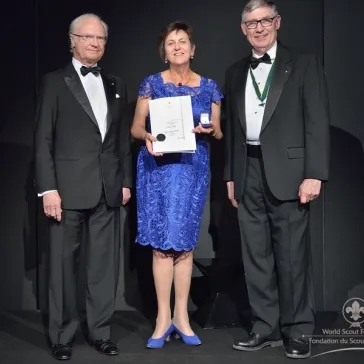 Mrs Kaye de Wijn (AU) presented to His Majesty as a new BP Fellow