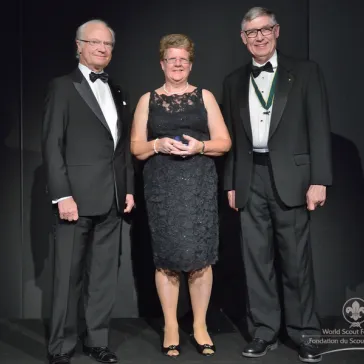 Mrs Rosemary Willis (AU) presented to His Majesty as a new BP Fellow