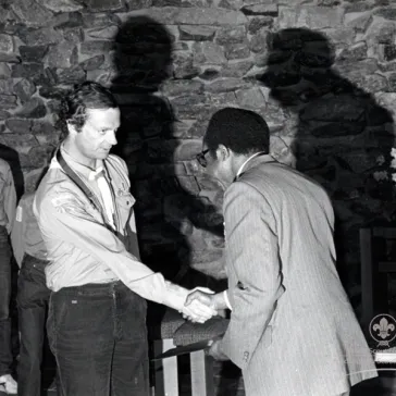 1st Reception World Scout Foundation, Kolmaarden, Sweden, 25th April 1982.