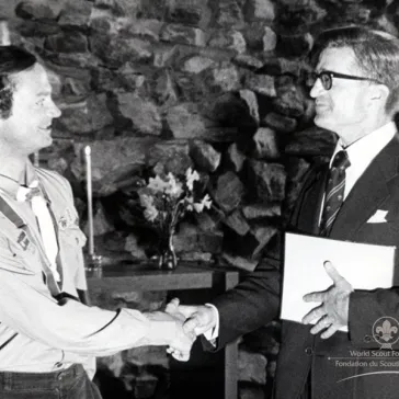 1st Reception World Scout Foundation, Kolmaarden, Sweden, 25th April 1982.