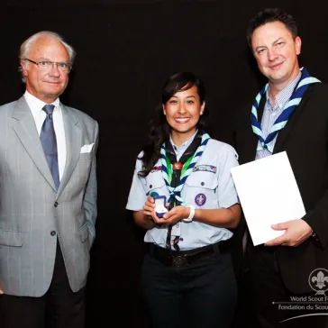 Ms Miriam Aguayo (MX) presented to His Majesty as new B-P Fellow.