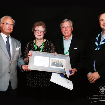 Mr & Mrs Robert Coleman (US) presented to His Majesty as new B-P Fellows and members of the Regal Circle.