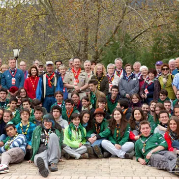 Their Majesties, Scouts and BP Fellows at the San Jorge Camp