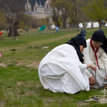Nuns as well as Scouts pitching their tent!