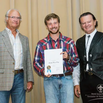 Mr Bradley T. Rentz (US) presented to His Majesty as a new BP Fellow