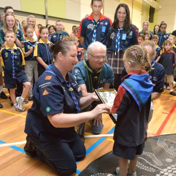 Investitue of a Joey Scout into the Carol Springs Scout Group