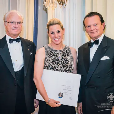 Mrs Jennifer Hancock (US) presented to His Majesty as a new BP Fellow