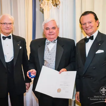 Dr Joseph Hancock (US) presented to His Majesty as a new BP Fellow