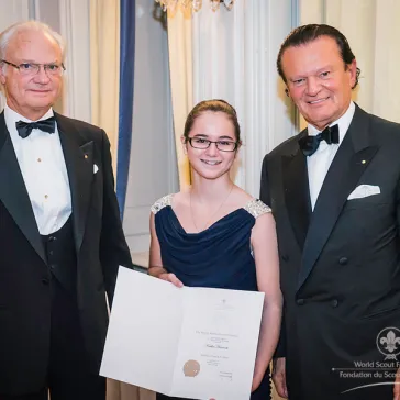 Ms Katie Hancock (US) presented to His Majesty as a new BP Fellow