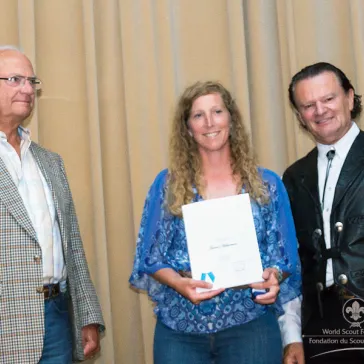 Mrs Janine Halverson (US) presented to His Majesty as a new BP Fellow