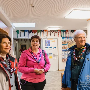 Their Majesties with Myriam Heidelberger - Director of KISC