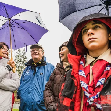 Raising the flag ceremony at the Scout Centre