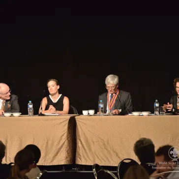 Speakers Panel of the Leadership Seminar with: Mr Lars Kolind, Ms Nicole Strachan, Mr Dick Smith AC and Mrs Carol Schwartz AM