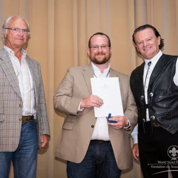 Mr Marcus Bailey (US) presented to His Majesty as a new BP Fellow