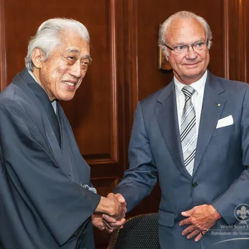 Official meeting the 15th Grand Master of the Tea Ceremony