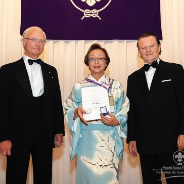Ms Kyoko Ogawa (JP) presented to His Majesty as a new BP Fellow