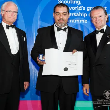 Mr Victor Ortega (MX) presented to His Majesty as a new BP Fellow