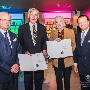 Mr & Mrs Hans-Jürg Saager (CH) presented to His Majesty as new Benefactor Circle Members