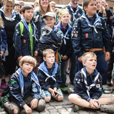 Lots of Danish Scouts taking care of the participants