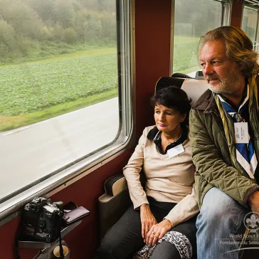 Marc & Romy Weber on the special train from Zürich to Kandersteg