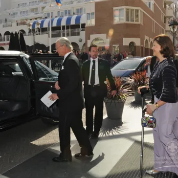 Their Majesties departing for the official reception for all Board Members by HM Queen Beatrix of The Netherlands