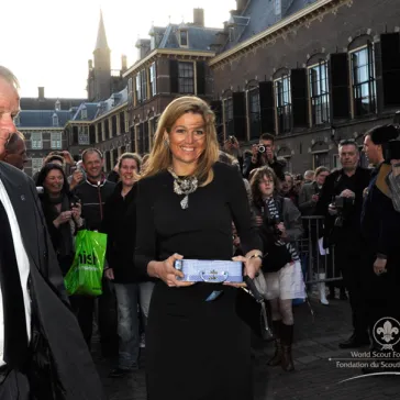 Arrival of HRH Princess Maxima of The Netherlands - Royal Patron of Scouting Netherlands - at the Ridderzaal.