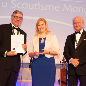 Ms Chrissy Pollithy (DE) presented to His Majesty as new BP Fellow