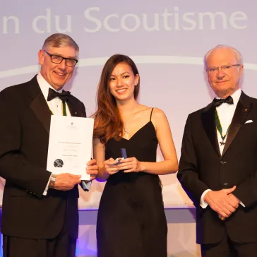 Ms Edwina Wong (HK) presented to His Majesty as new BP Fellow