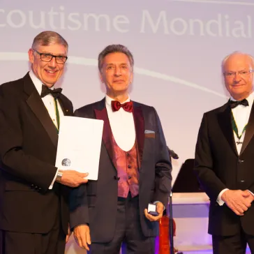 Mr Hamid Ladjervardi (LT) presented to His Majesty as new BP Fellow