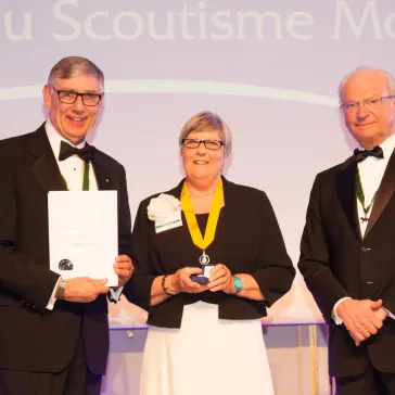 Mrs Heather Pollard (UK) presented to His Majesty as new BP Fellow