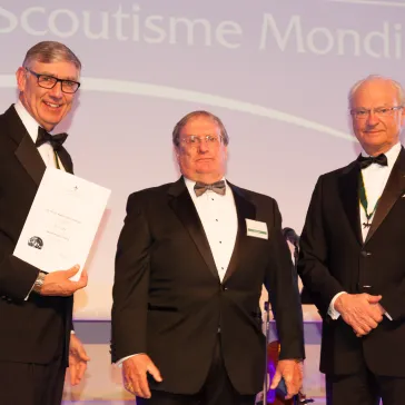 Mr James Spoo (US) presented to His Majesty as new BP Fellow