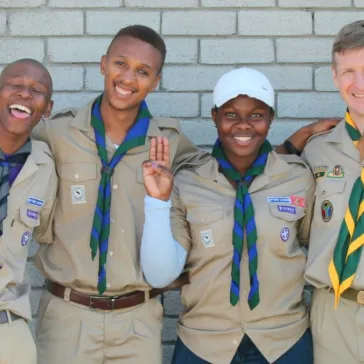 Three Schools in Scouting Interns and the Chief Scout of Scouts South Africa (r)
