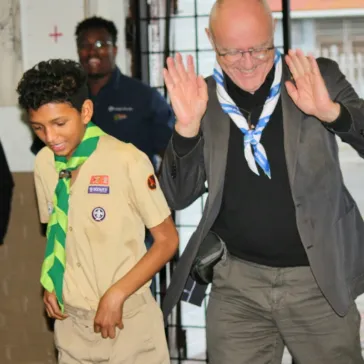 Lars Kolind, Chairman WSF, joining in the Scout Activity 